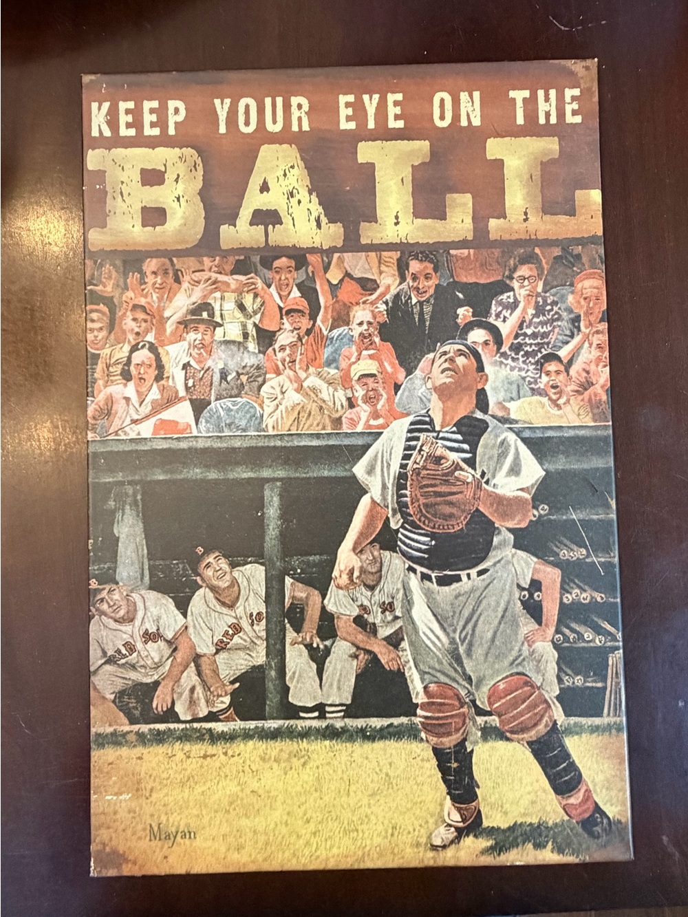 Vintage Style Yogi Berra Metal Tin Sign Baseball Post Cover Art 14x9